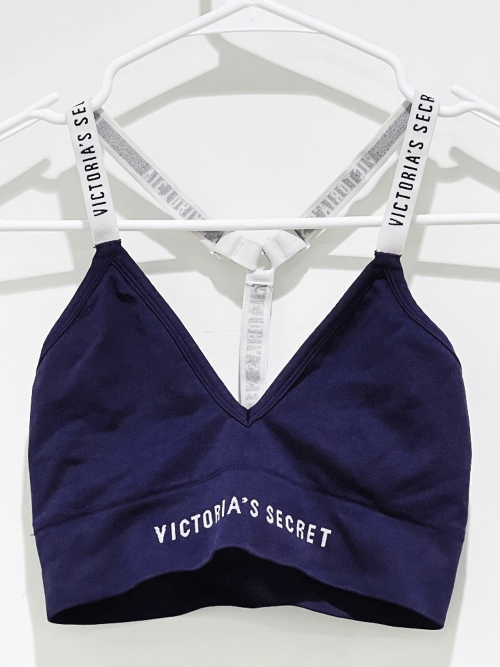 BZ49 Victoria’s Secret navy blue Wireless Athletic Sports Bra Sz Small bralette